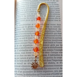 Marque pages cornaline citrine soleil doré