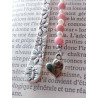 Marque pages rhodochrosite cœur acier inoxydable