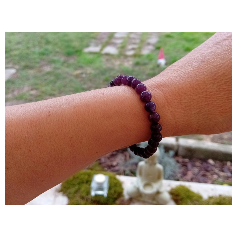 Bracelet Lépidolite 6 mm foncé