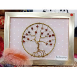 Cadre arbre de vie jaspe rouge