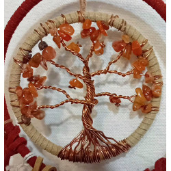 suspension arbre de vie cornaline