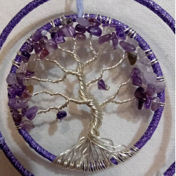 suspension arbre de vie améthyste