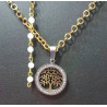 Pendentif arbre de vie acier inoxydable pierre de lune