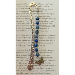 Marque pages lapis lazuli papillon argenté 6 mm