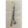 Marque pages lapis lazuli papillon argenté 6 mm