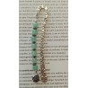 Marque-pages argenté fleur aventurine hématite 8 mm