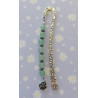 Marque-pages argenté fleur aventurine hématite 8 mm
