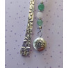 Marque-pages argenté lotus aventurine quartz rose 6 mm