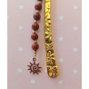 Marque pages jaspe rouge soleil doré 6 mm