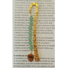 Marque pages aventurine feuille doré 8 mm