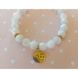 Bracelet pierre de lune facetté lune 8 mm