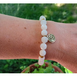 Bracelet pierre de lune facetté lune 8 mm