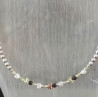Ras de cou Élégance – Péridot Obsidienne noire & Cristal de roche