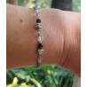 Bracelet élégance – Péridot Obsidienne noire & Cristal de roche