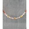 Ras de cou élégance– opale rose & Cristal de roche