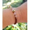 Bracelet élégance – opale rose & Cristal de roche