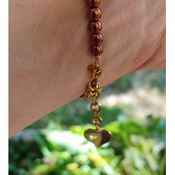 Bracelet élégance – opale rose & Cristal de roche