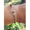 Bracelet élégance – opale rose & Cristal de roche