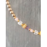 Ras de cou élégance – améthyste opale rose  & Cristal de roche