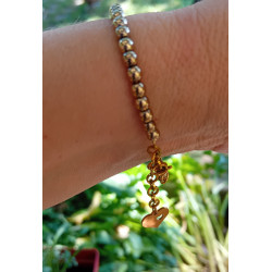 Bracelet élégance – améthyste opale rose & Cristal de roche