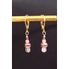Boucles d'oreilles élégance Rubis strass rouge