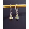 Boucles d'oreilles élégance obsidienne & péridot
